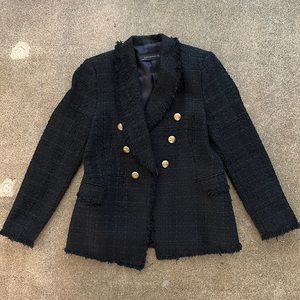 Zara Soft Tweed black blazer